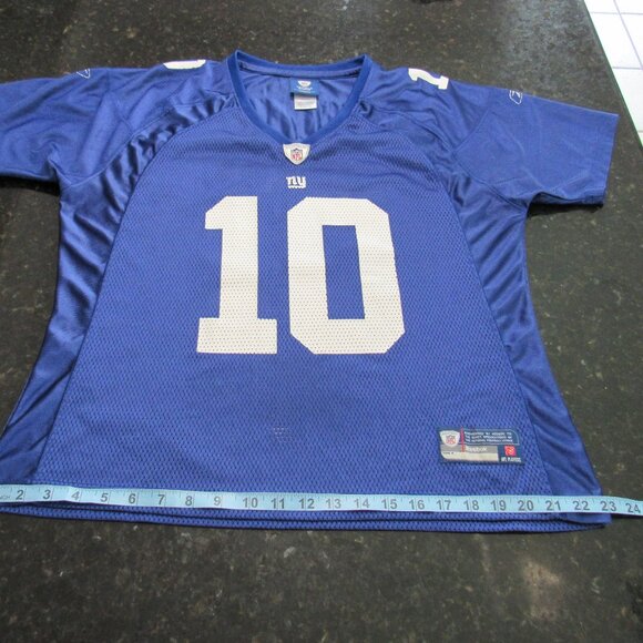 Vintage Reebok on Field Womens NFL NY Eli Manning #10 XL Blue w/ White Jersey - Picture 12 of 16